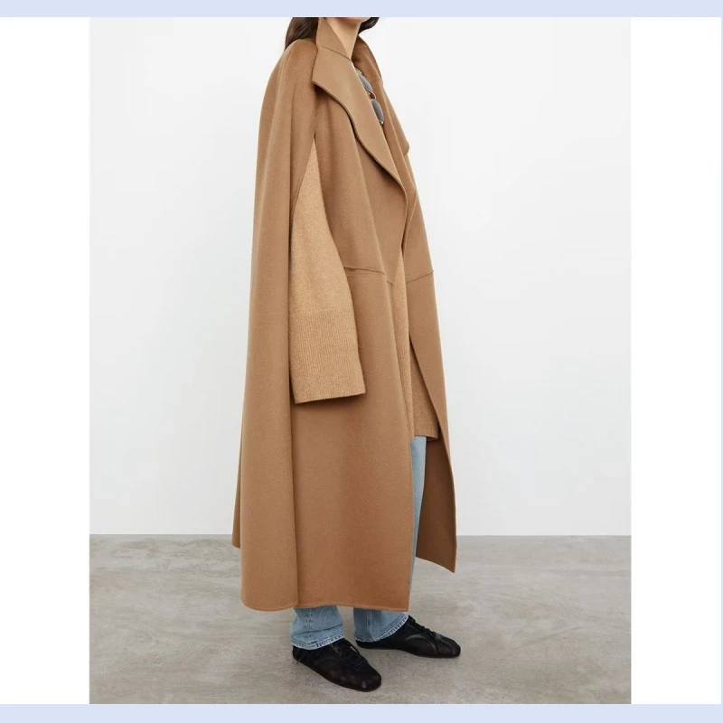 24-летняя новая накидка Nordic TT простое и свободное двустороннее шерстяное пальто