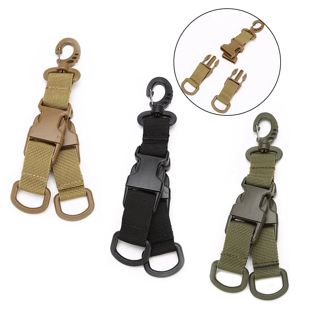 Brand New Carabiner Carabiner Webbing Backpack Clips Buckle D-Type Double D-rings Hanging Key Ring Hook Design