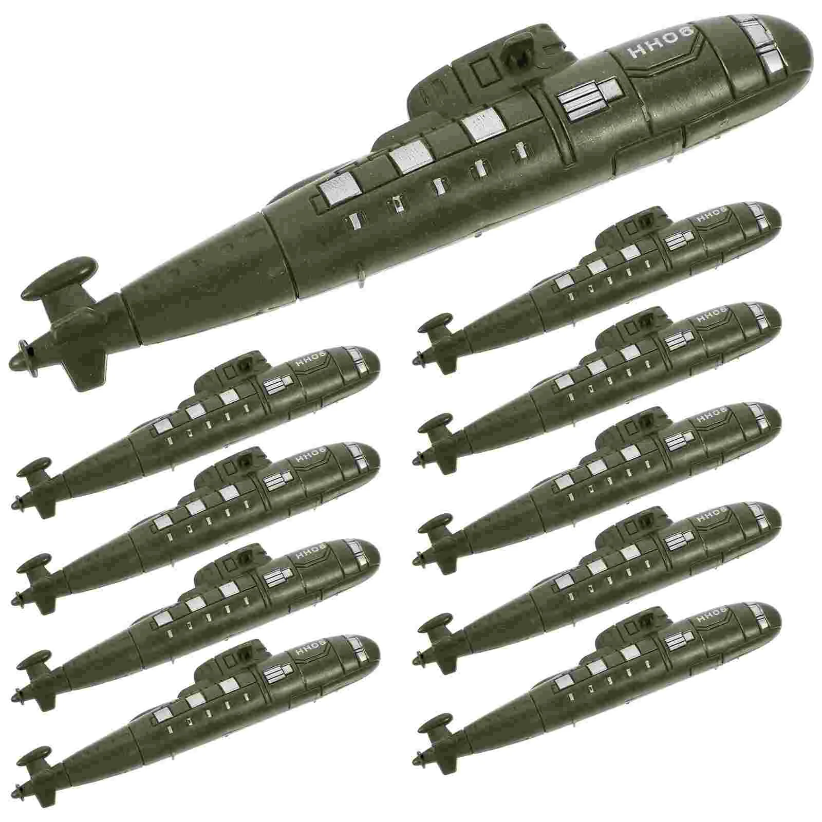 

10 Pcs Simulated Submarine Child Toys Sand Table Decors Pp Submarines Statue