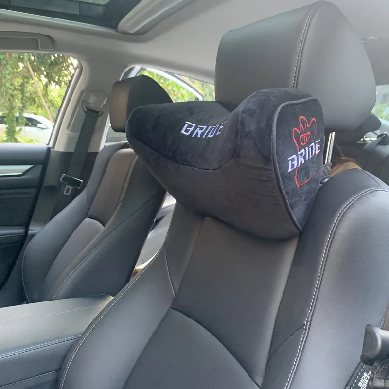 

1pcs jdm BRIDE RECARO soft memory cotton Pillow Seat Support Decor Headrest Backrest Cushion Hellaflush Neck Rest
