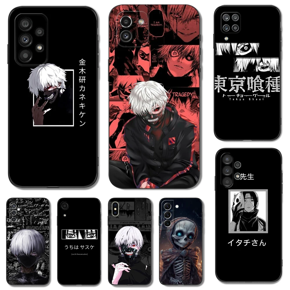 

Black tpu Case For Samsung galaxy M53 M13 M62 A12 A22 A22S A32 A42 A52 A52S A72 4g 5g A20S Animation Tokyo ghoul