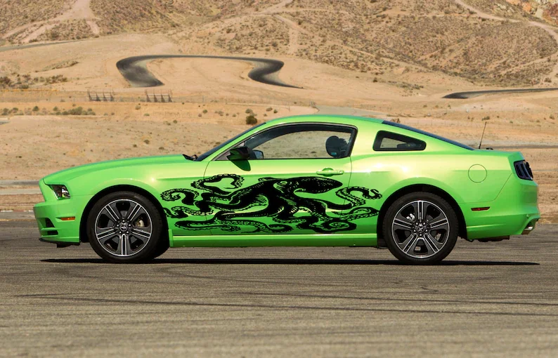 

Van Detailed Vintage Octopus Tattoo Tribal Slick Side Bed Pickup Vehicle Truck Car Vinyl Graphic Decal Sticker RV Trailer