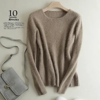 super warm 100 mink cashmere sweaters and pullovers women winter high elasticity soft sweater o neck female basic pullovers