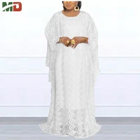 md african traditional guipure lace dresses women 2 piece set plus size boubou nigerian clothes muslim kaftan abaya robe femme