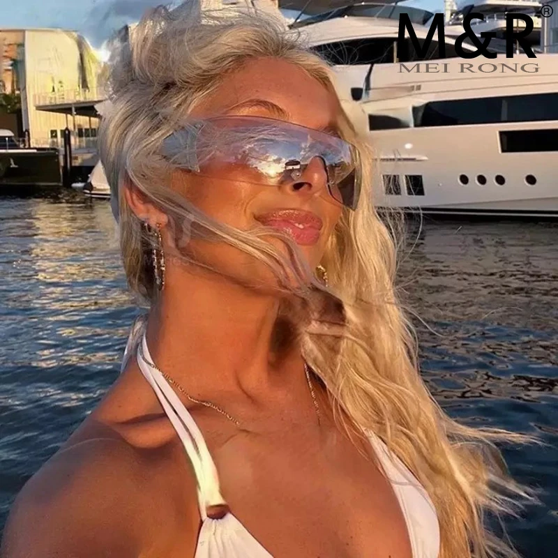 

New Fashion Punk Sunglasses Women One Piece Designer Sun Glasses Unisex Shades Eyewear Fashion Y2k Eyeglasses