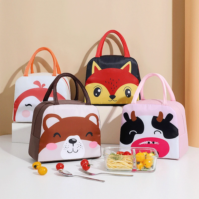 

Fashion Lunch Bag Thickened Oxford Cloth Waterproof Lunch Box Bag Large Capacity Portable Handbag Printing Picnic Bento Bag