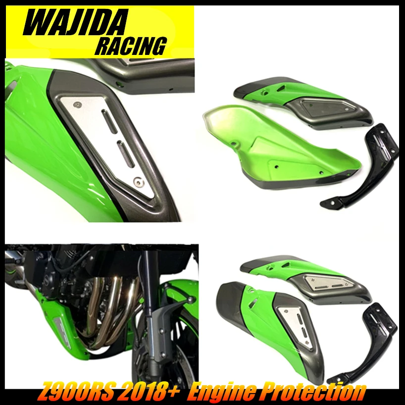 

FOR KAWASAKI Z900RS 2018+ Motorcycle Accessories Engine Chassis Shroud Fairing Exhaust Shield Guard Protection Cover green
