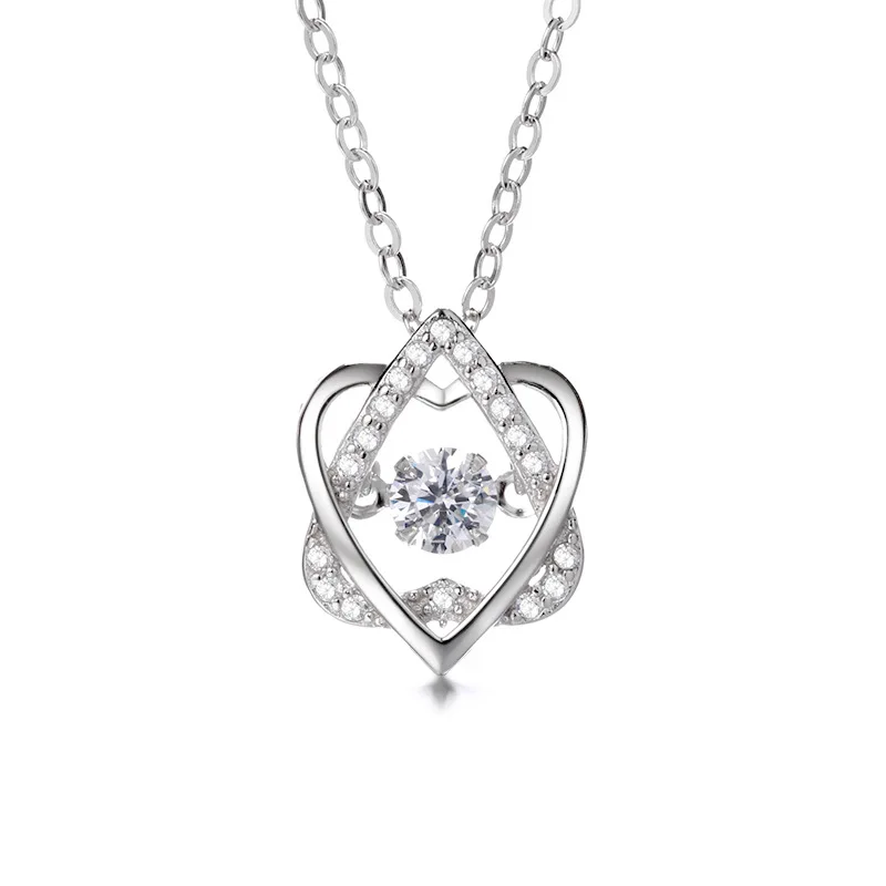 

S925 Sterling silver does not fade, six-pointed star, beating heart necklace, clavicle chain, giving girlfriend Tanabata gift.