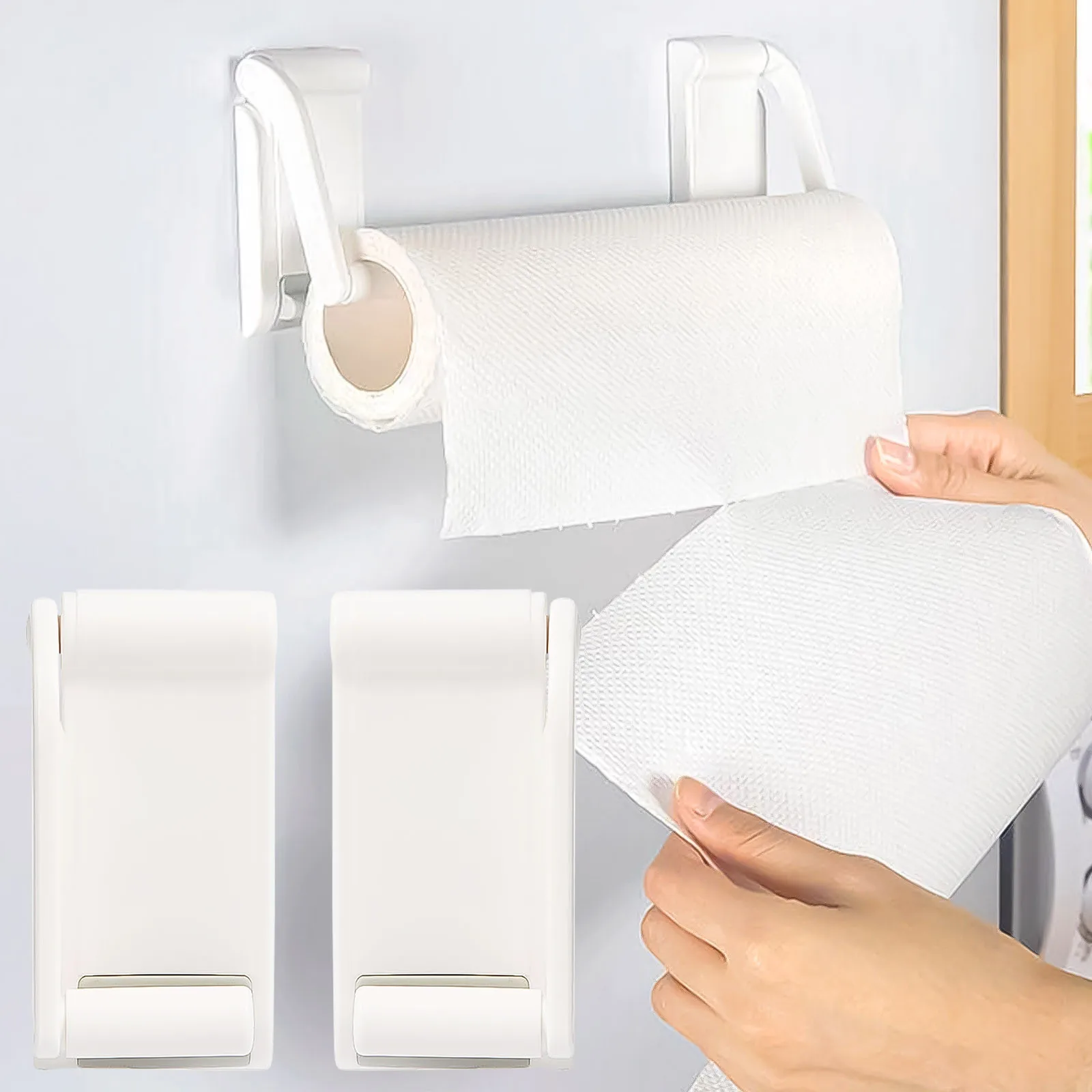 

Magnetic Punch-Free Paper Towel Holder Width Adjustable Under Cabinet Paper Towel Rack for Home Kitchen Paper Towel Holder