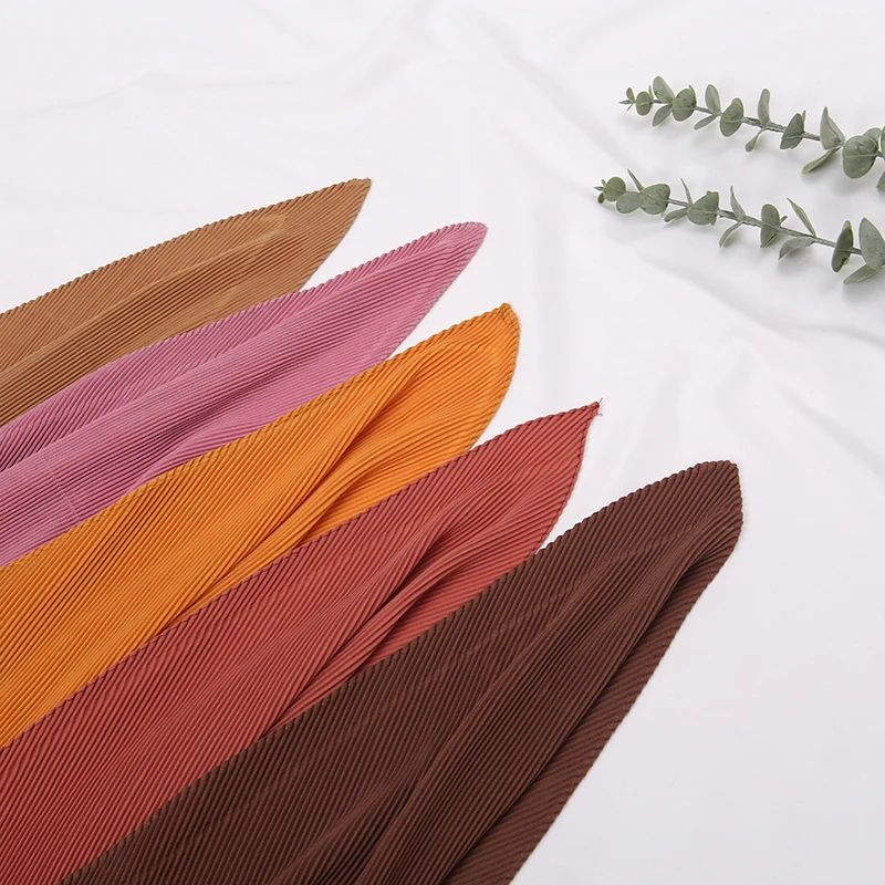 Новейший шифоновый мусульманский хиджаб с морщинами бандана однотонный носовой