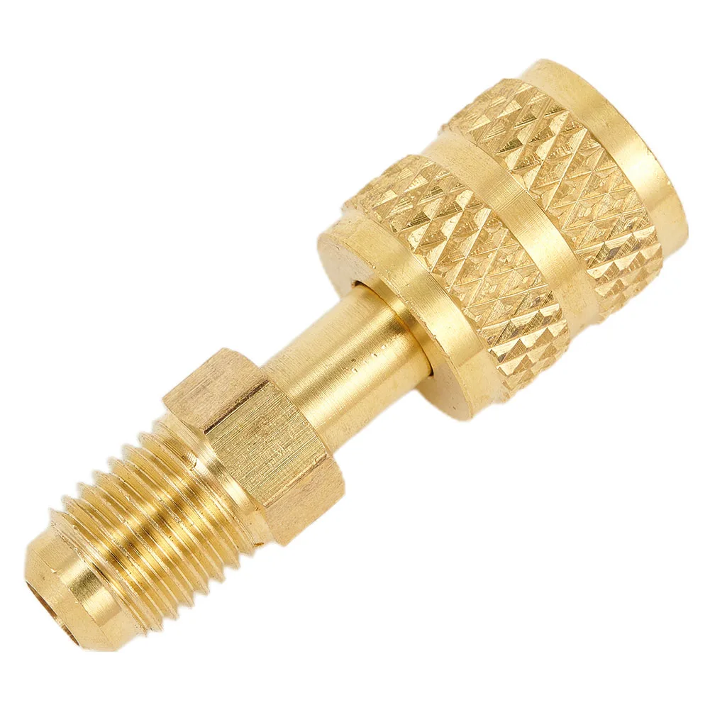 

2 Pcs Fluoride Conversion Head Car AC Cool R410a Adapter 5/16" SAE Female Quick Couplers To 1/4" SAE Male Flare