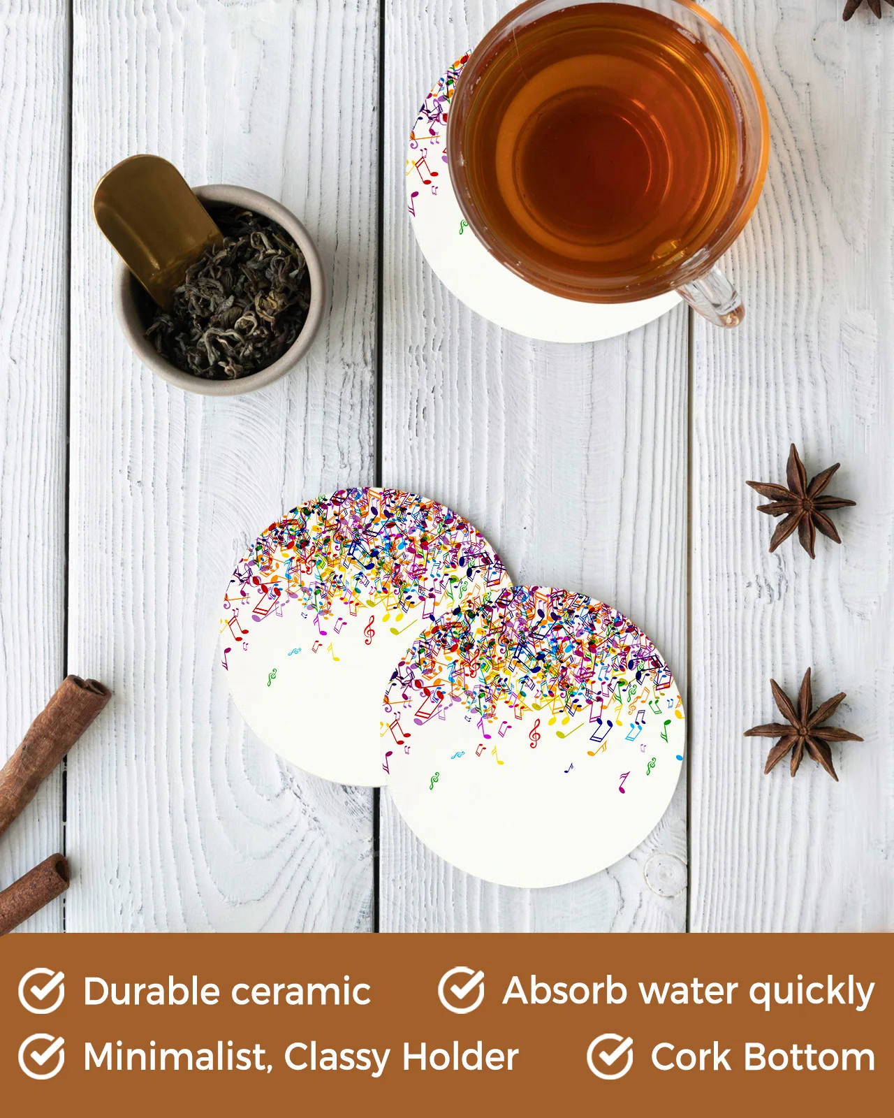 Музыкальная музыкальная нота красочный Фотофон кухонный стол круглая подставка