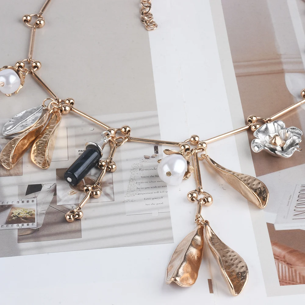 Новинка 2025 года этническое винтажное ожерелье в стиле бохо с золотым листом из