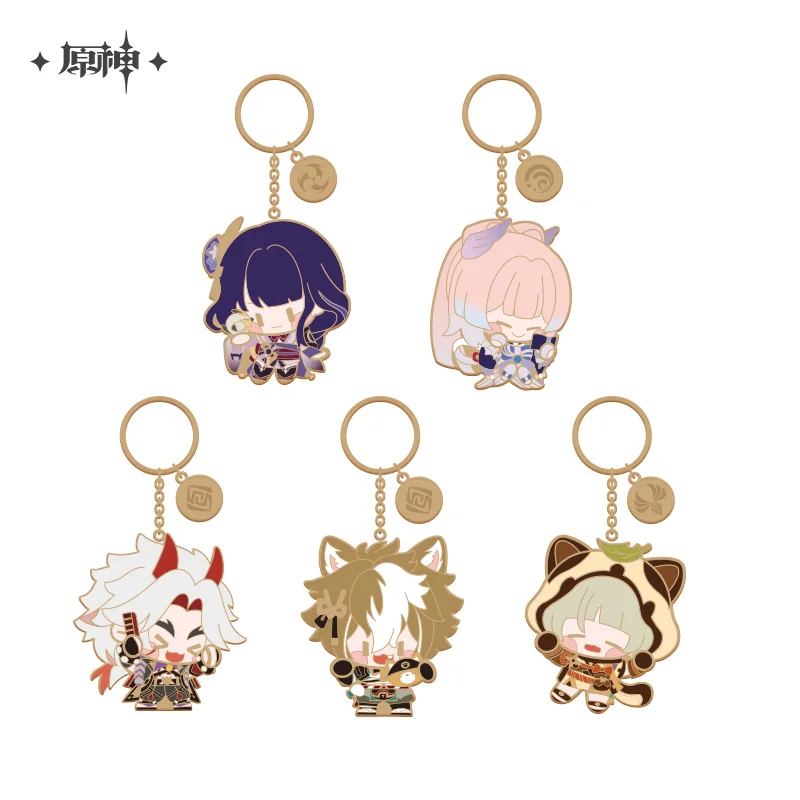 

Anime Genshin Impact Q Version Metal Pendant Sangonomiya Kokomi Beelzebul Arataki Itto Gorou Sayu Bag Keychain Cosplay Toy