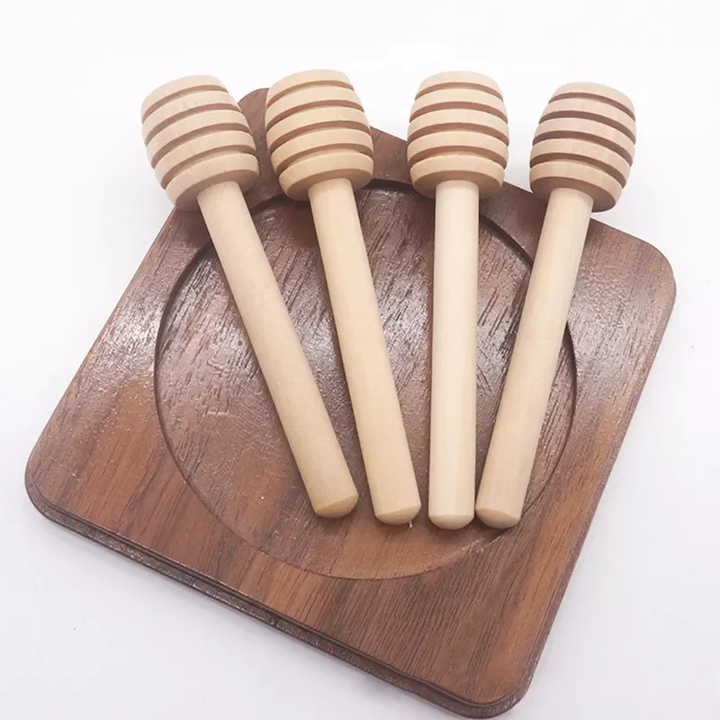 

5Pcs/Lot 8cm Long Handle Wood Honey Stir Bar Practical Honey Mixing Stick Jar Spoon Supplies For Coffee Milk Tea Kitchen Tool