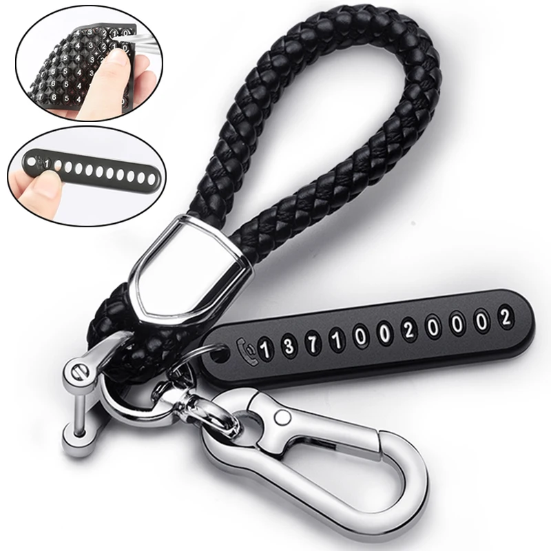 

Keys Anti-Lost Phone Number Card Lobster Clasp Keychain Braided rope Key Pendant Key Rings Keyring for Auto Home Keys Chains
