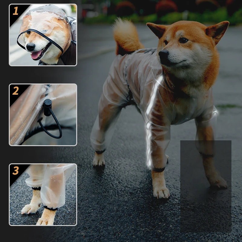 

Pet Dog Raincoat Puppy Hooded Transparent Waterproof Clothes Yorkshire Schnauzer Pug Dachshund Small and Medium Kitten XS Hoodie