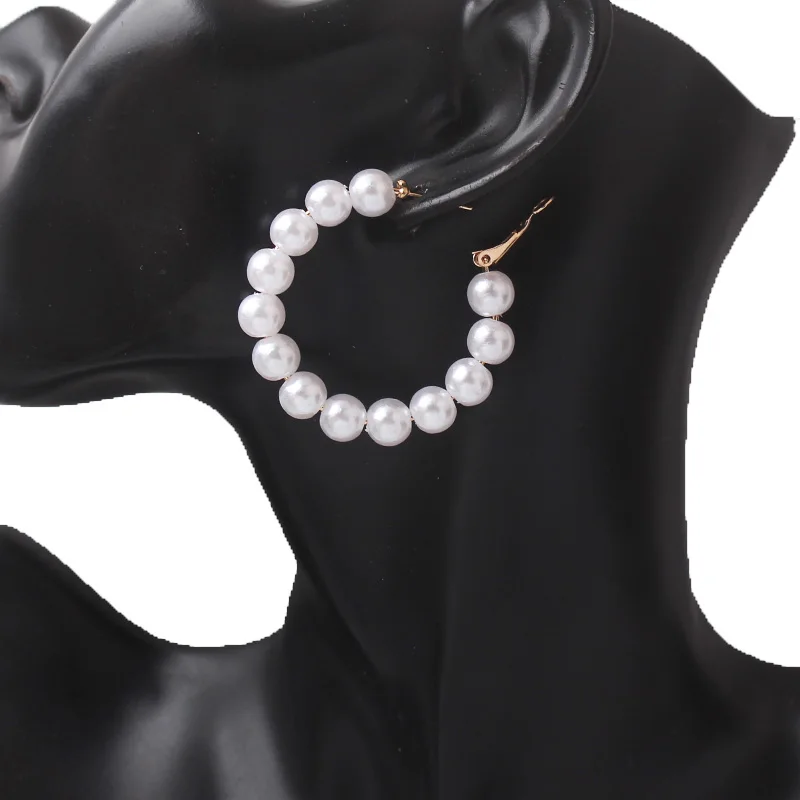 

Модные женские элегантные круглые серьги-кольца с имитацией жемчуга белого цвета 2022 модные корейские серьги ювелирные изделия Ухо для женщин