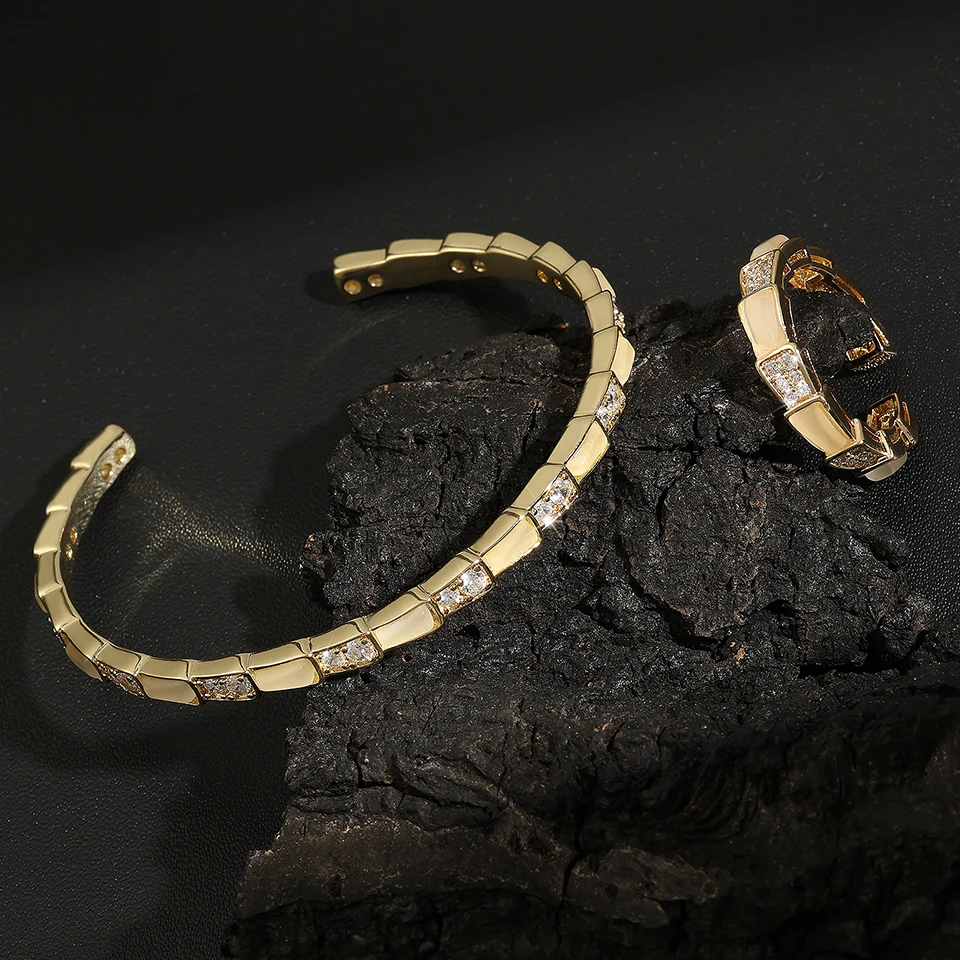 ZAKOL брендовые модные змеиные кости бамбуковые Открытые Кольца для женщин