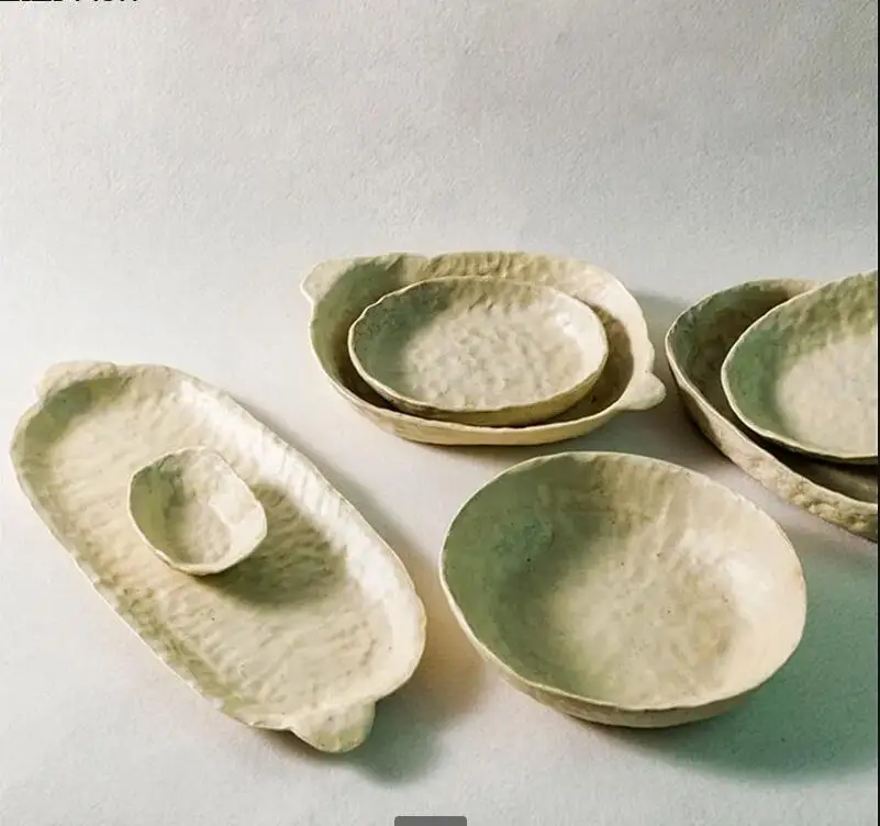 Необычный каменный набор посуды тарелка для суши стейка чаша рамэна японский