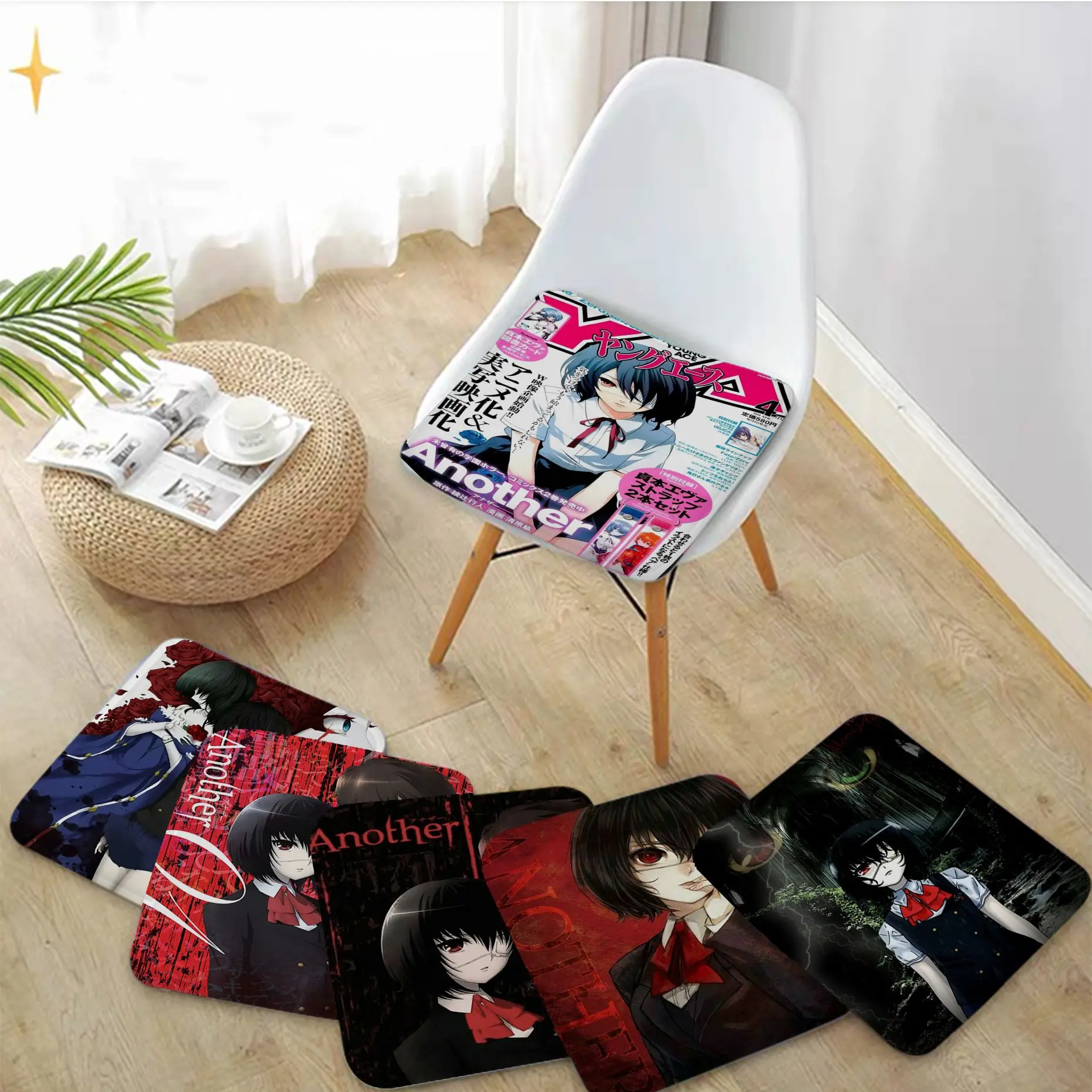 Японский ужас аниме еще один круглый Диванный коврик обеденный стол подушки для