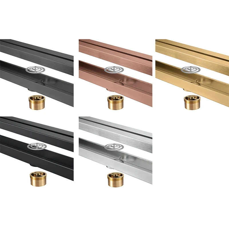 

Stainless Steel Long Drainage Bathroom Shower Room Tile Insert Floor Drain Anti-Odor Bathroom Drain Hair Catcher