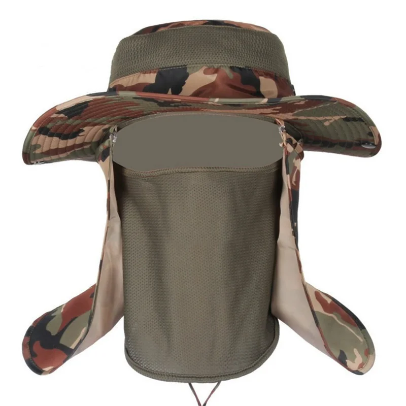 

Men Women Outdoor Fishing Anti-Mosquito Cap Summer Riding Climbing Hunting Camping Hiking Sunshade Sunscreen Tactical Camo Hat