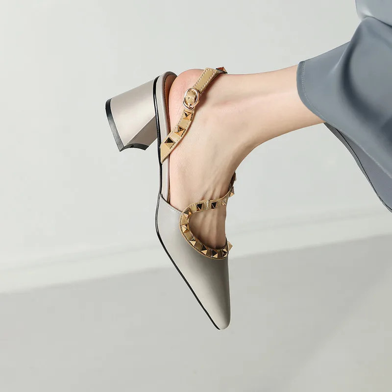 Туфли-лодочки женские на высоком каблуке с острым носком весна-осень