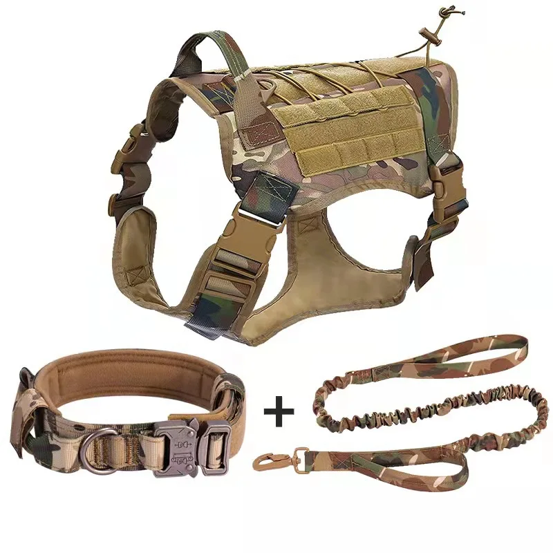 

Тактическая шлейка для собак K9, тренировочный настраиваемый жилет-поводок для лагеря, среднего размера, для домашних питомцев