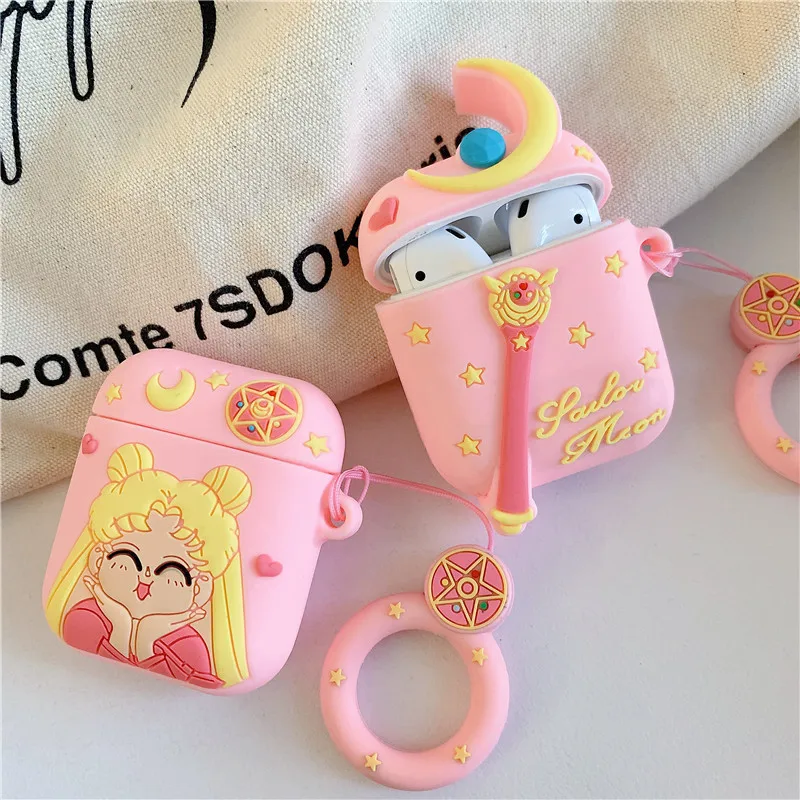 

Anime Sailor Moon Cute Pink Case for Apple AirPods 1 2 Pro Cases Cover IPhone Bluetooth Earbuds Earphone Air Pod Pods Case