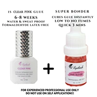 2pcs clear glue 1second fast drying eyelash extension glue waterproof lash super bonder adhesive glue cure bonding private label