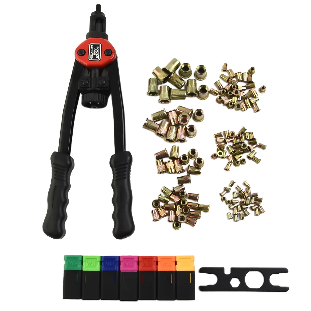 

Rivet Nut Pliers Set 16 Inch Interchangeable Rivet Mandrel M3 M4 M5 M6 M8 M10 M12 Rivet Nuts Professional Blind Rivet Nut Pliers