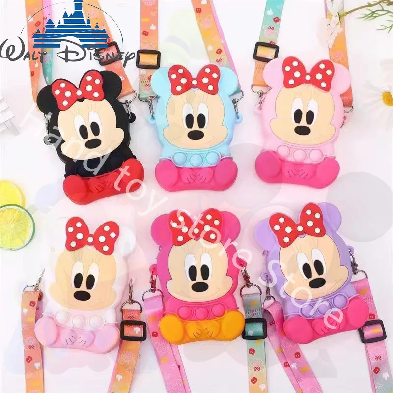 

New Three-Dimensional Disney Mickey Decompression Figet Toys Pop Squishy Messenger Bag Special Needs Adhd Autism Kids Gift Popit