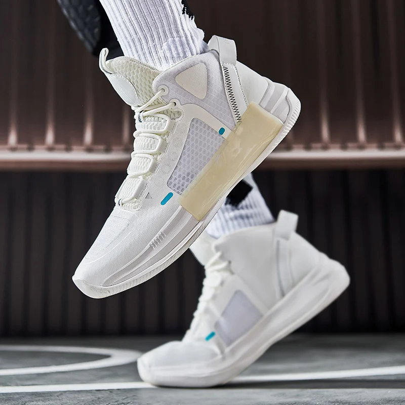 High Quality White Basketball Shoes for Men Unisex Cushioning Anti-Friction Sport Shoes Professional Basketball Sneaker Men 2023