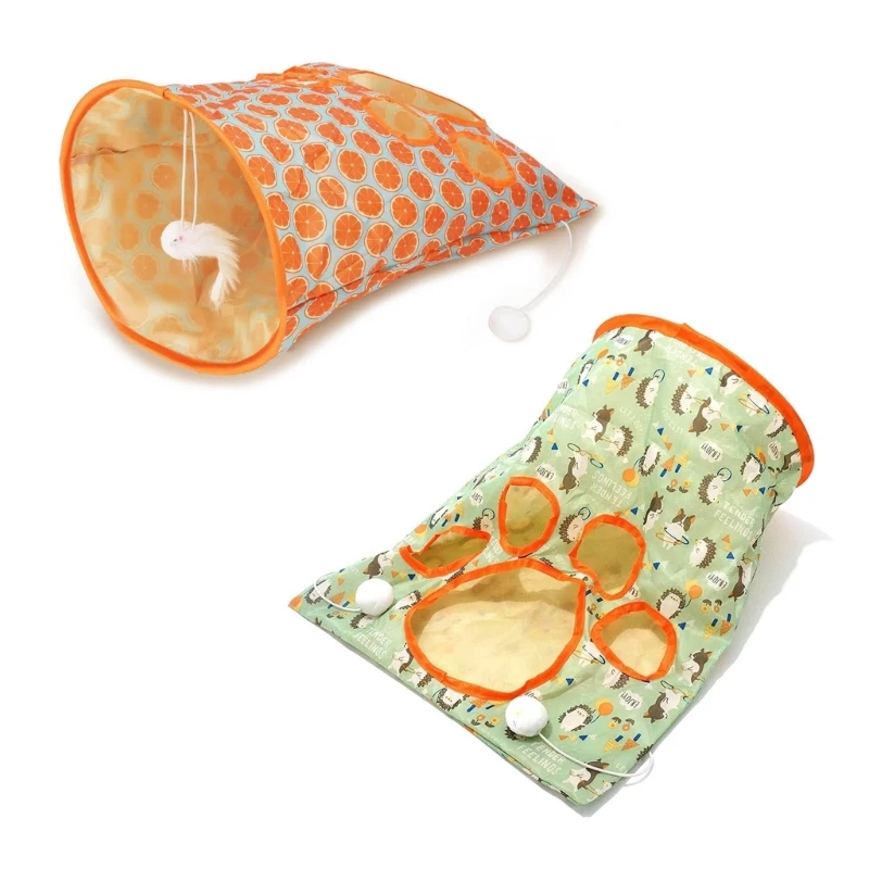 

Collapsible Tunnel Kitten Toy Big Playtube with Dangling Balls Tube