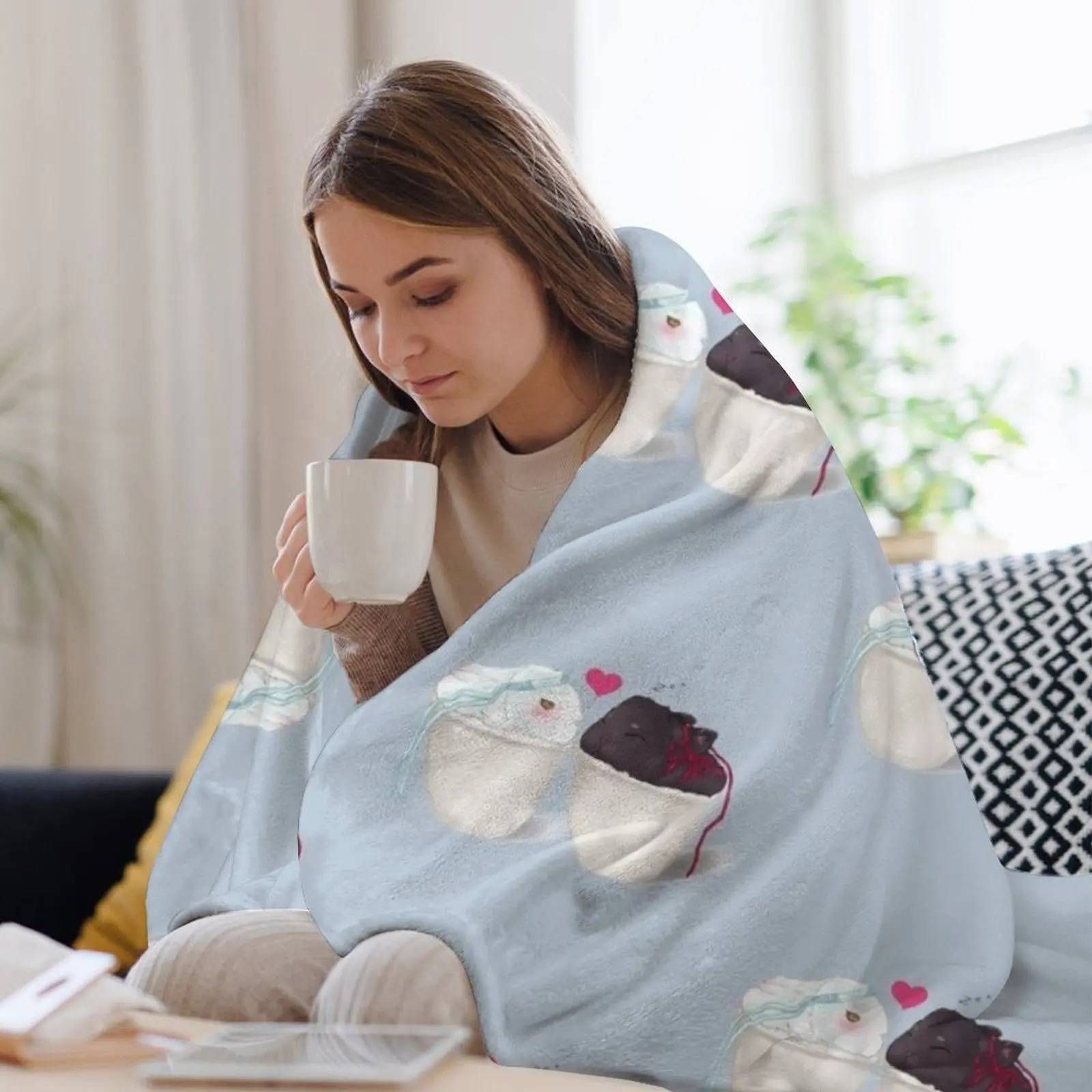 Одеяло WanXian с маленькими кроликами роскошное пледы для кровати плед диван