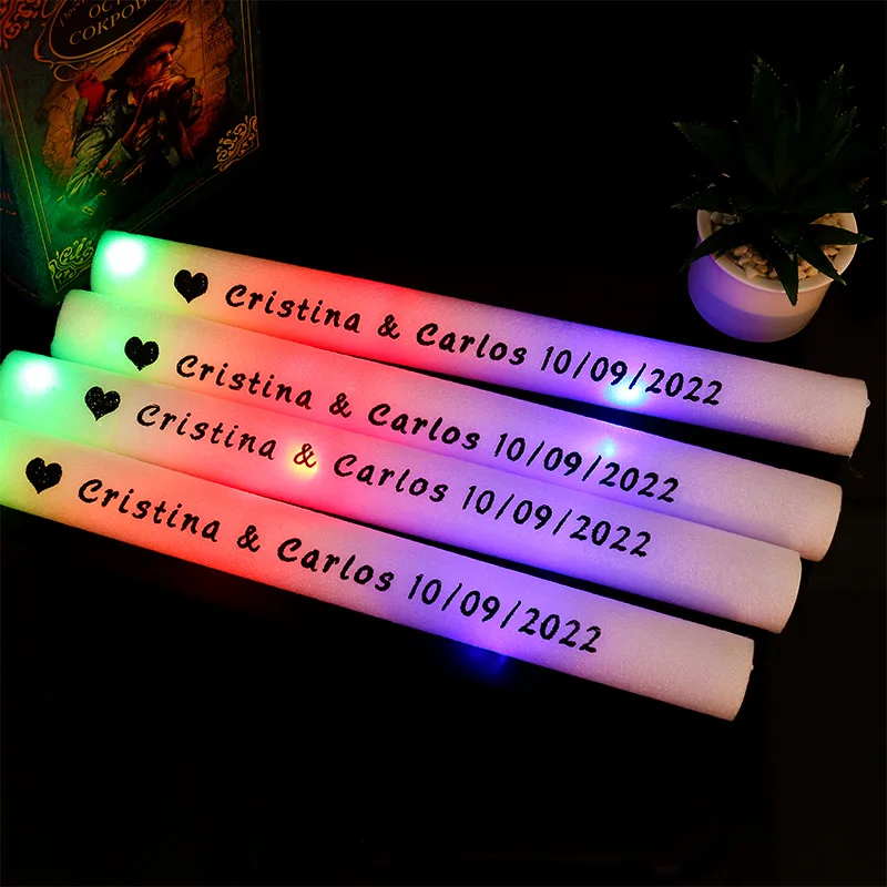 

15/30Pcs Glow Sticks Foam LED Stick Palm Bulk Glowing Luminous Glasses Headdress Glowing Rings for Wedding Party Supplies