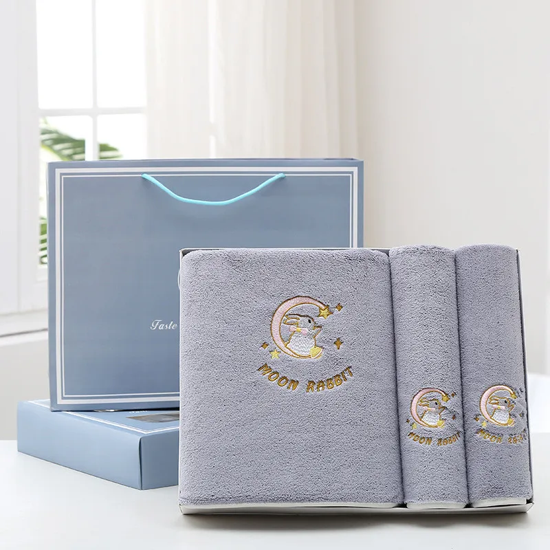 

Милое банное полотенце с вышивкой в виде кролика, комплект s, мягкое удобное полотенце, полотенце для рук, быстрое пляжное полотенце для путе...