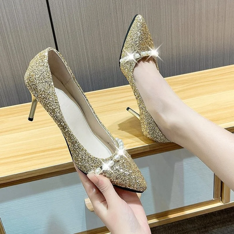 

Туфли-лодочки женские кожаные, высокий каблук, квадратный носок, металлическая пряжка, пикантные, для свадьбы, вечеринки, 35-42, весна 2022