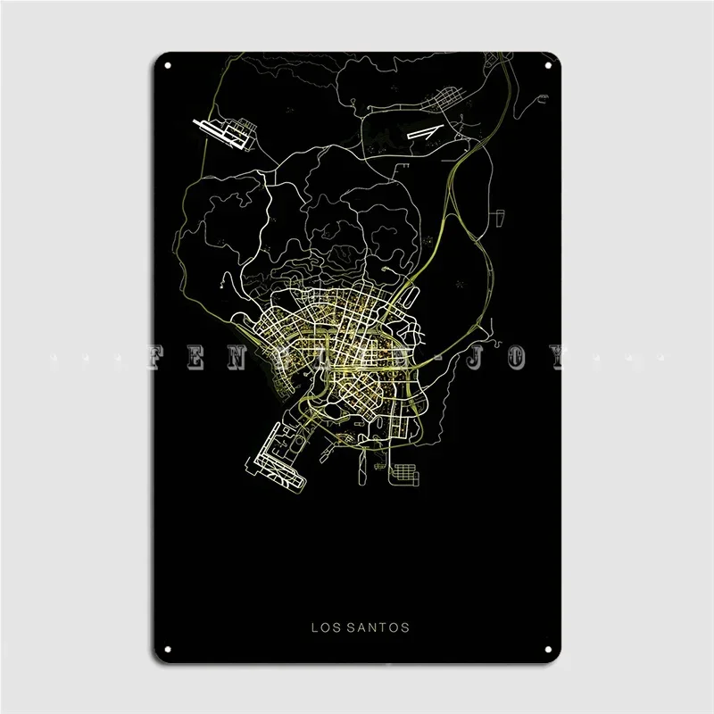 Плакат Los Santos металлическая табличка настенный декор печать кинотеатр гараж