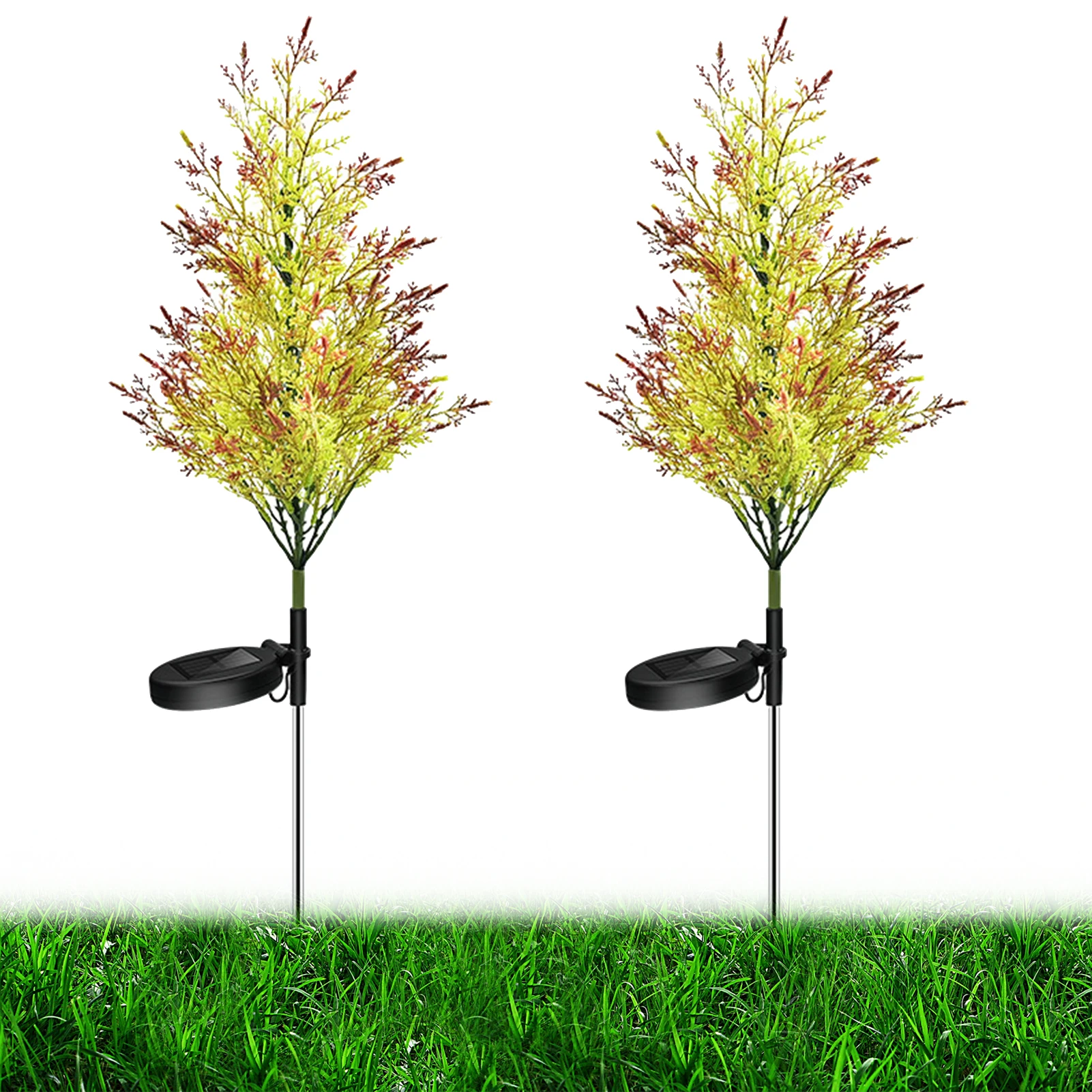 

2pcs Color Changing Solar Garden Lights 2 Modes Waterproof Lights Decorative For Yard Patio Pathway Party Christmas Decor