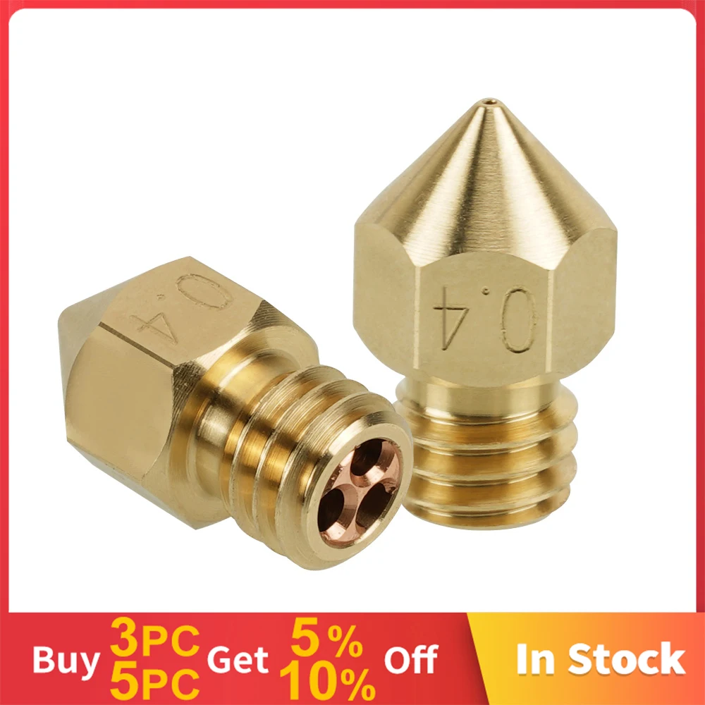 New Clone CHT Nozzle MK8 0.4mm 0.6mm Brass Nozzles High Flow Three-eyes Print Head For Ender 3 1.75mm 3D Printer Accessories
