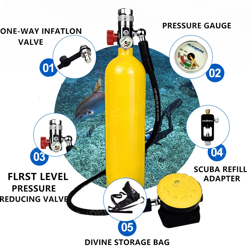 Оборудование для подводного плавания маска снаряжение дайвера мини-кислородный