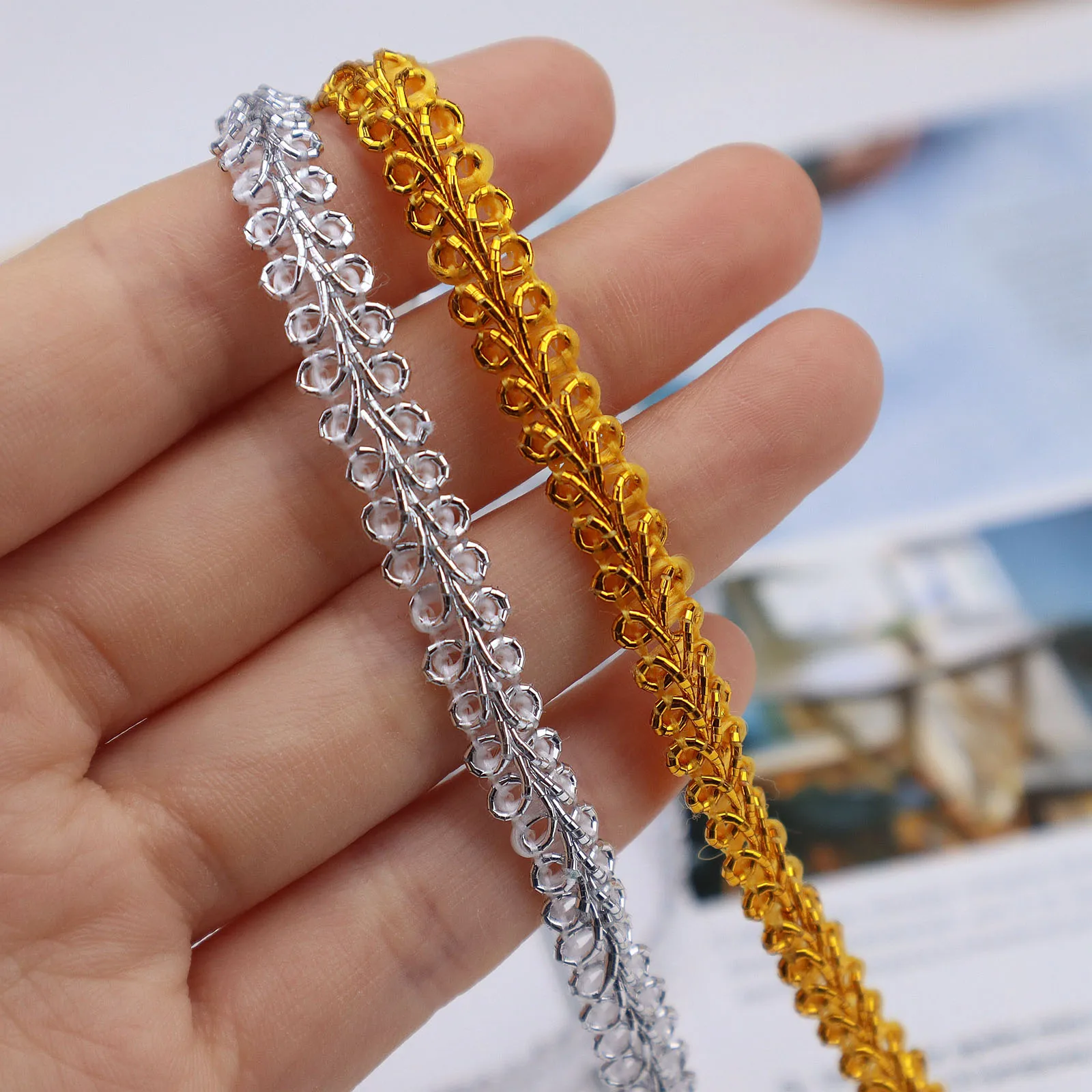 Оплетка Gimp 5 ярдов Золотая/Серебристая оплетка отделка для шитья поделки сделай