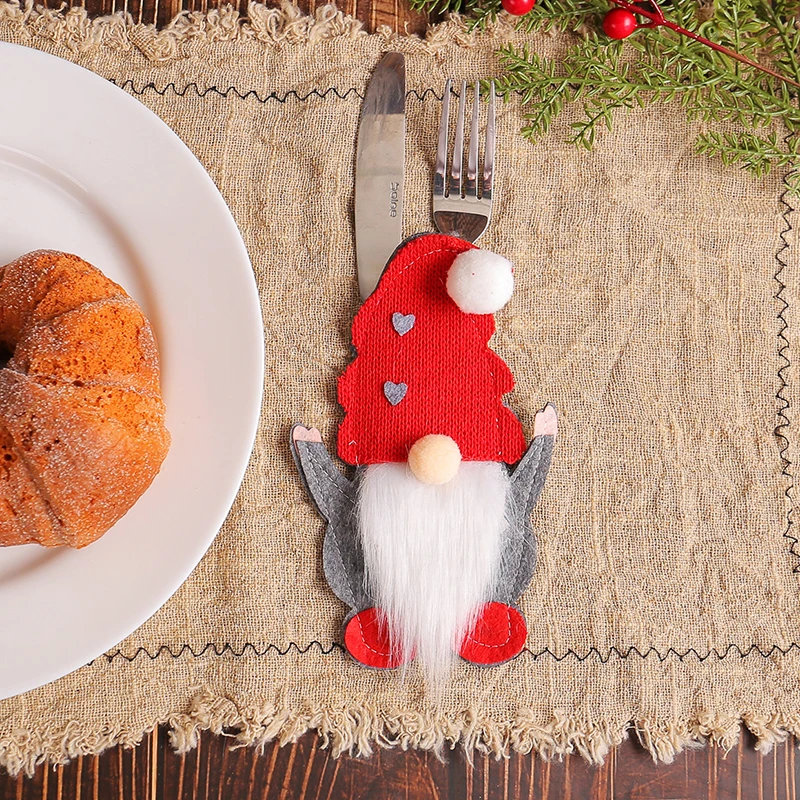 1 Рождественская посуда нож вилка мешок рождественский стол карлик Санта - Клаус