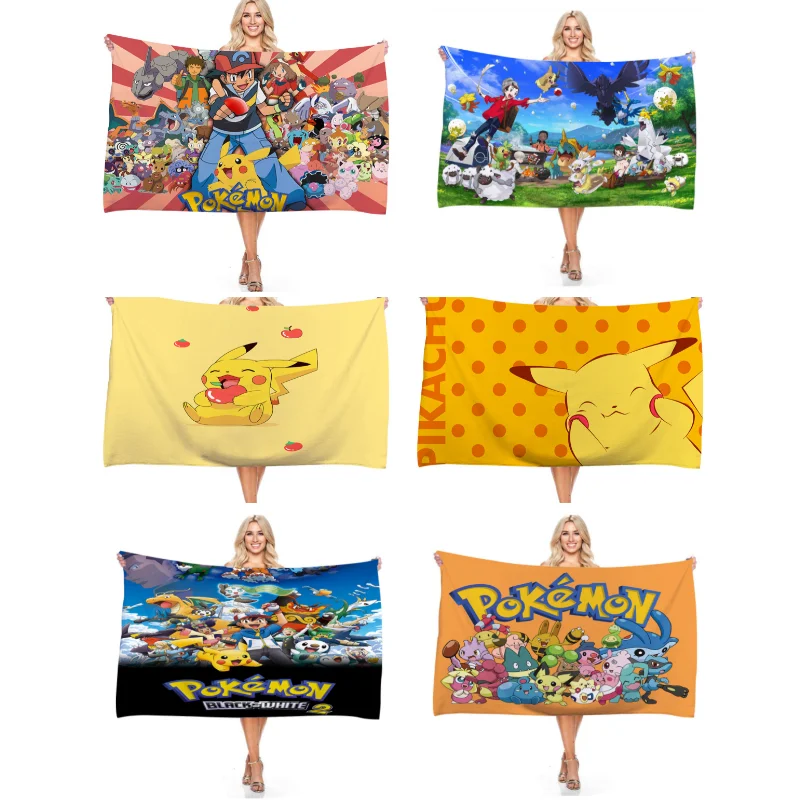 Beach Towel Pokemon Swimming Fitness Home Hot Spring Towels Eevee Pikachu