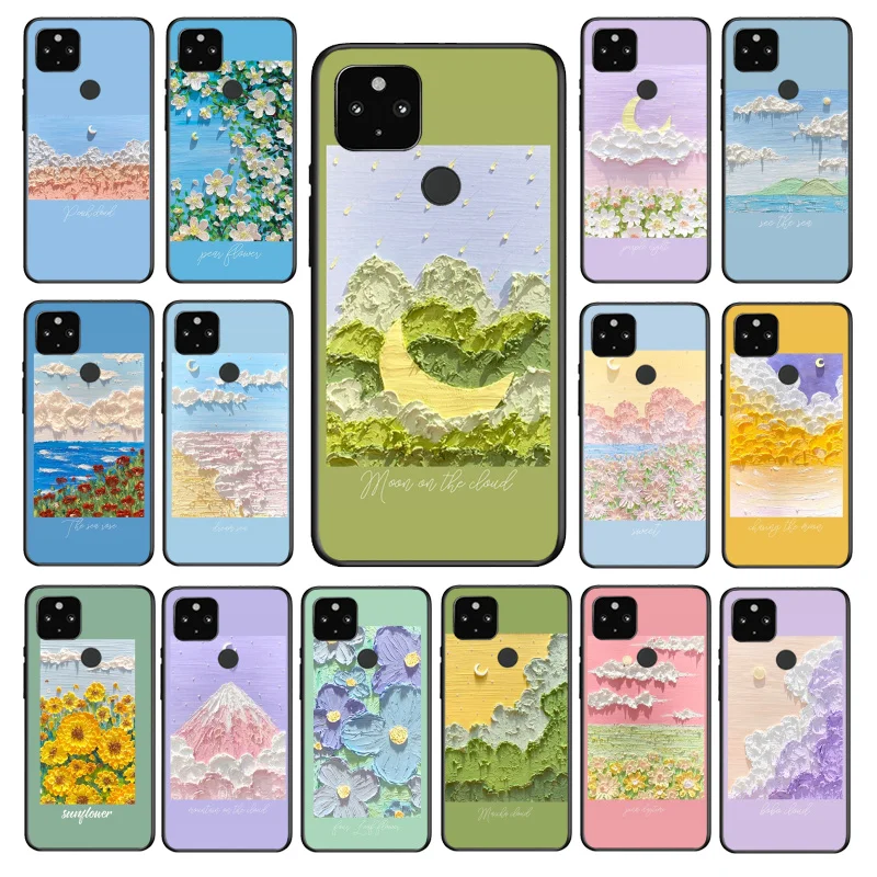 

Flower Cloud Moon Painting Art Phone Case for Google Pixel 7 Pro 7 6A 6 Pro 5A 4A 3A Pixel 4 XL Pixel 5 6 4 3 XL 3A XL 2 XL