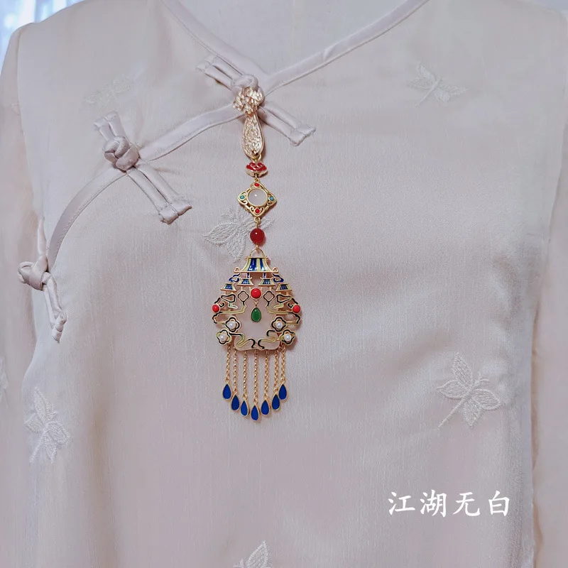 Имитация Hetian Jade Qiongyu национальная Мода в древнем стиле Ципао Перекрывающийся вес