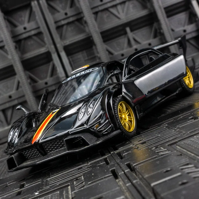 Фото CCA 1:31 Pagani Zonda, модель автомобиля из сплава, коллекция украшений, акустооптические детские игрушечные двери, которые можно открыть №1