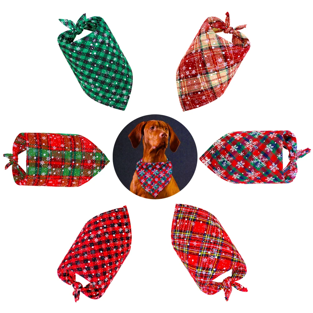 

Бандана хлопковая с рождественскими украшениями, для собак, шарф, нагрудники собака маленького размера